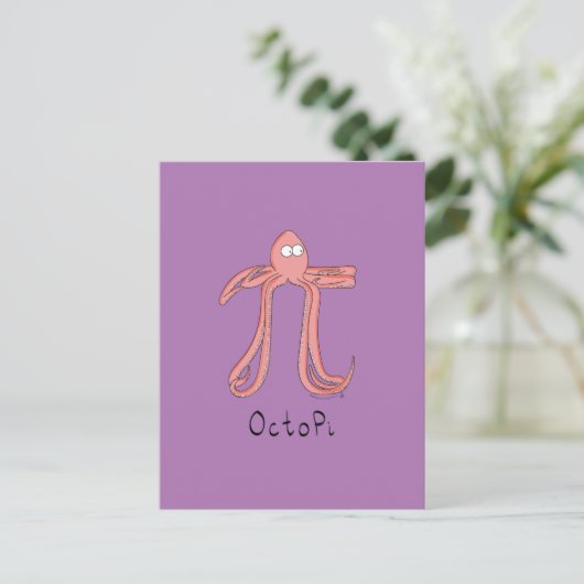 Carte postale Octopus Cute Math Pi Day (Debout devant)