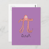 Carte postale Octopus Cute Math Pi Day (Devant / Derrière)