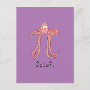 Carte postale Octopus Cute Math Pi Day