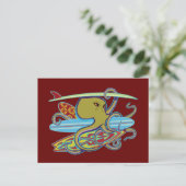 Carte Postale Octopus de surf Halloween (Debout devant)
