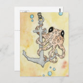 Carte Postale Octopus et Ancre (Devant / Derrière)