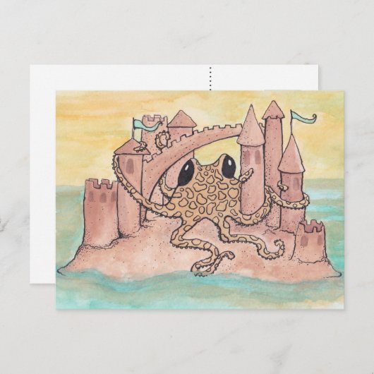 Carte Postale Octopus et Sandcastle (Devant / Derrière)