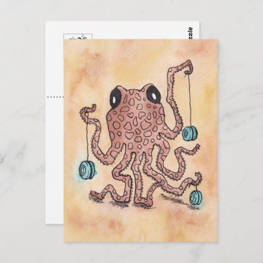Carte Postale Octopus et Yo-Yo (Devant / Derrière)