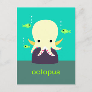 Carte postale octopus jaune