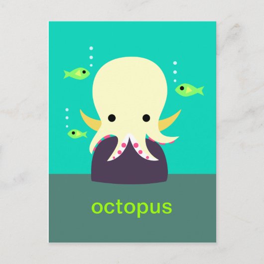 Carte postale octopus jaune (Devant)