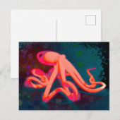 Carte Postale Octopus orange (Devant / Derrière)