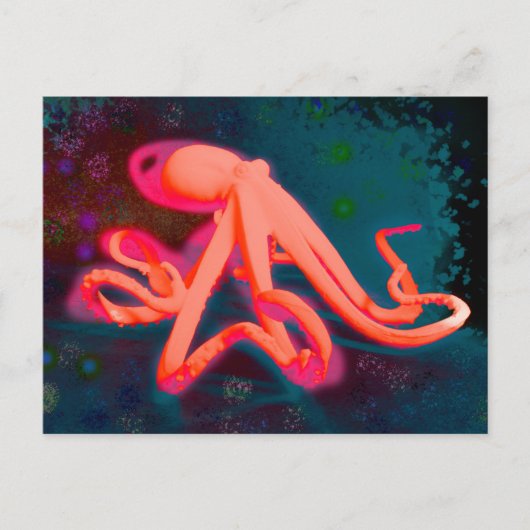 Carte Postale Octopus orange (Devant)