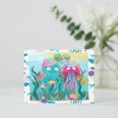 Carte Postale Octopus pour la Saint-Valentin (Debout devant)