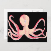 Carte Postale Octopus rose (Devant / Derrière)