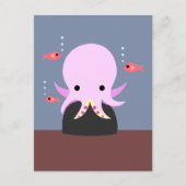 Carte postale octopus rose (Devant)