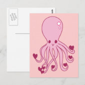 Carte Postale Octopus rose (Devant / Derrière)