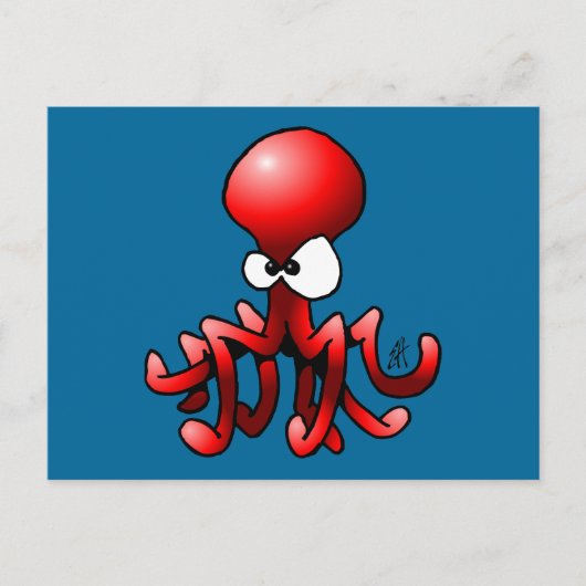 Carte Postale Octopus rouge (Devant)