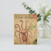 Carte Postale Octopus rouge vintage (Debout devant)