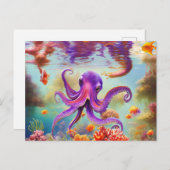 Carte Postale Octopus sous-marin (Devant / Derrière)