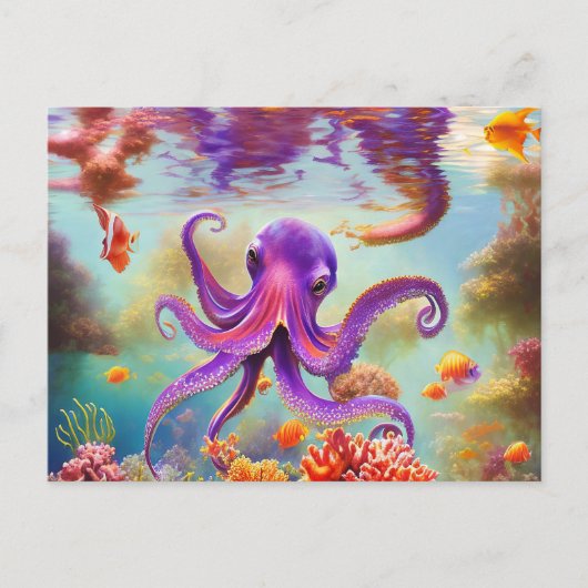 Carte Postale Octopus sous-marin (Devant)
