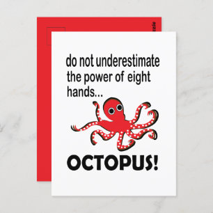 Carte Postale Octopus Tentacle Océan Animal drôle Octopus