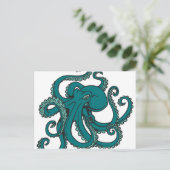 Carte Postale Octopus turquoise (Debout devant)