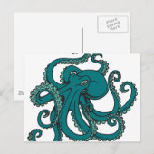 Carte Postale Octopus turquoise (Devant / Derrière)
