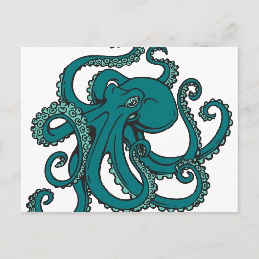 Carte Postale Octopus turquoise (Devant)