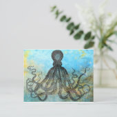 Carte Postale Octopus Vintage élégant (Debout devant)