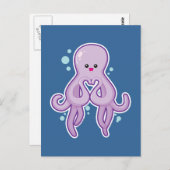 Carte Postale Octopus Vous Aime (Devant / Derrière)