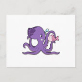 Carte Postale Octopus with Fish (Devant)