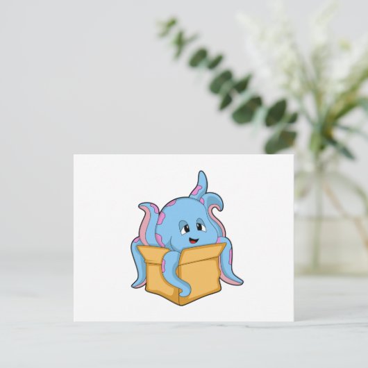 Carte Postale Octopus with Packet. (Debout devant)