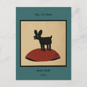 Carte Postale Odd Funny Look Dog - Colorful Book Illustration