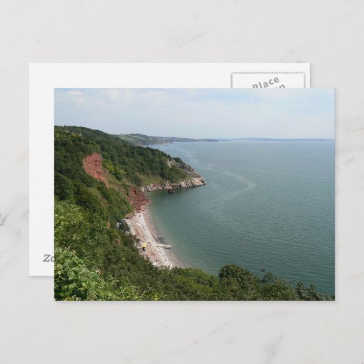Carte Postale Oddicombe Bay, Torquay, Angleterre (Devant / Derrière)