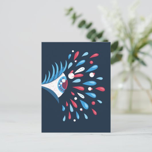 Carte Postale Odéité étrange de l'oeil psychédélique (Debout devant)