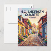 Carte Postale Odense Quartier H.C. Andersen Danemark (Devant / Derrière)