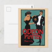 Carte Postale Odeon Platten Allemagne Poster vintage 1900 (Devant / Derrière)