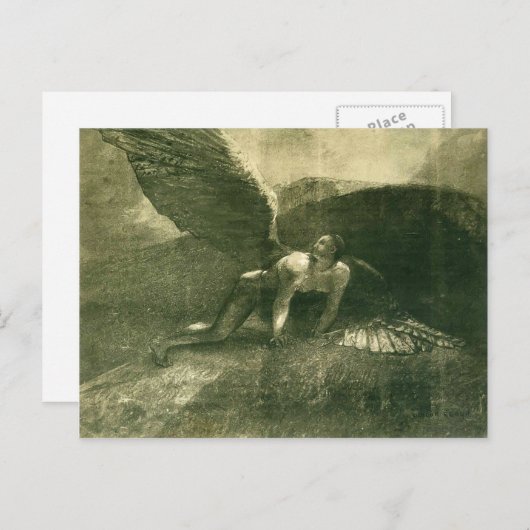 Carte Postale Odilon Redon - Angel tombé (Devant / Derrière)