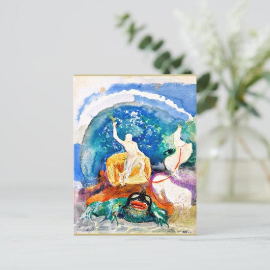 Carte Postale Odilon Redon - Apollo chevauchant un monstre vert (Debout devant)