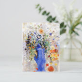 Carte Postale Odilon Redon - Grand Bouquet dans Pastel Blue Vase (Debout devant)