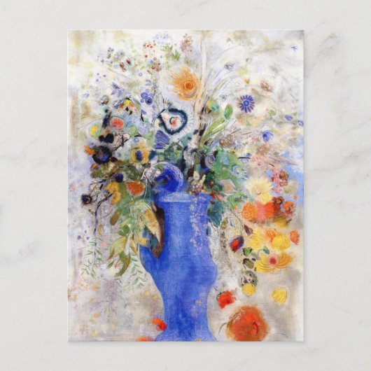 Carte Postale Odilon Redon - Grand Bouquet dans Pastel Blue Vase (Devant)