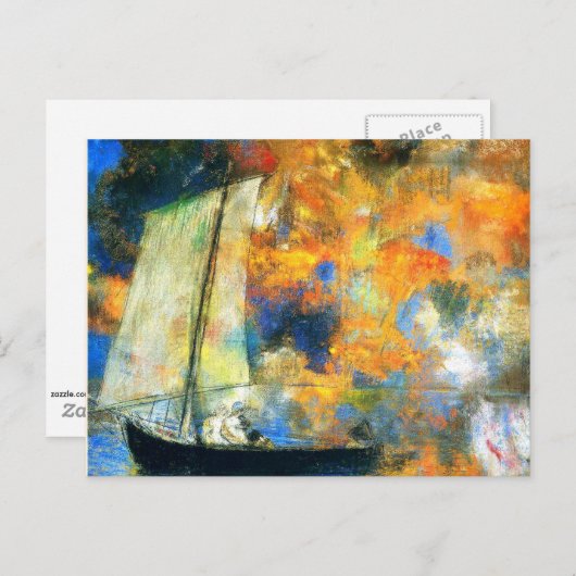 Carte Postale Odilon Redon - Nuages de fleurs (Devant / Derrière)