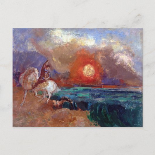 Carte Postale Odilon Redon Saint George et le Dragon (Devant)