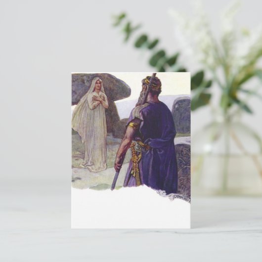 Carte Postale Odin devant une Völva (Debout devant)