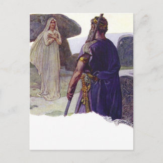 Carte Postale Odin devant une Völva