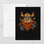 Carte Postale Odin Norse Mythologie Viking God & Ravens (Devant / Derrière)