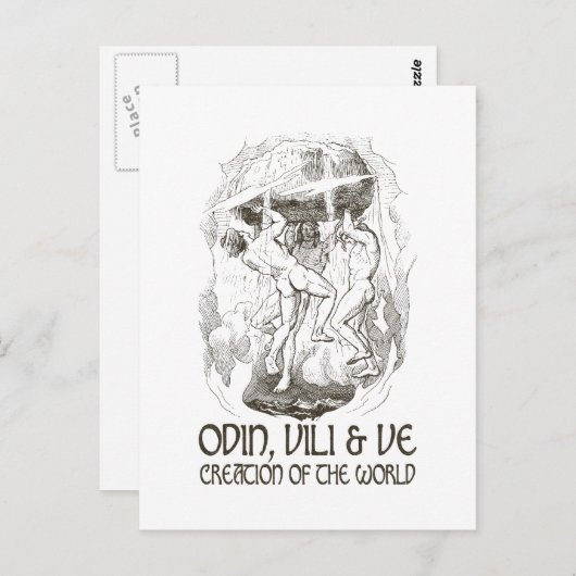 Carte Postale Odin, Vili et Ve (Devant / Derrière)