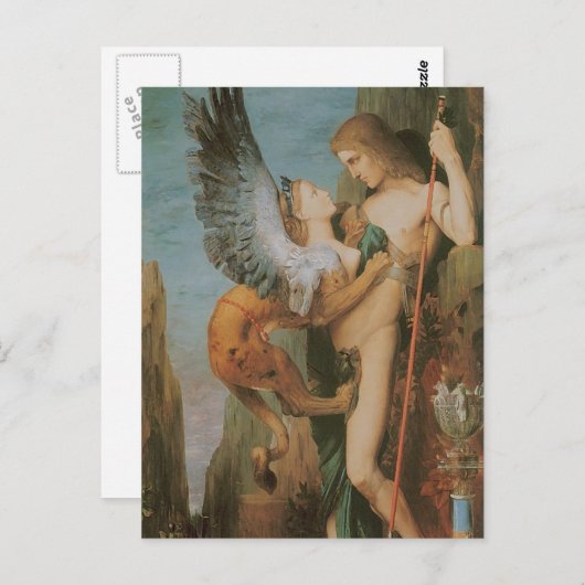 Carte Postale Oedipus et le Sphinx (Devant / Derrière)