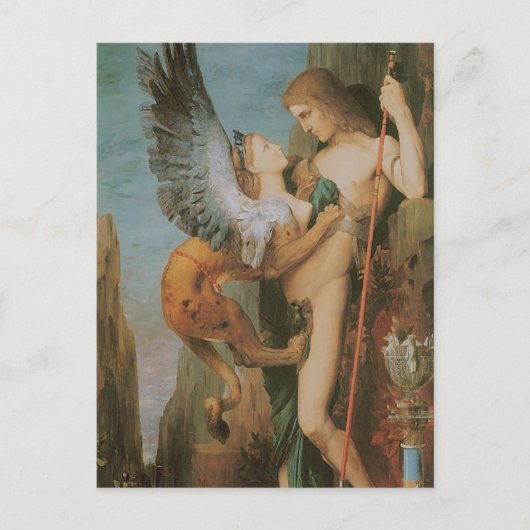 Carte Postale Oedipus et le Sphinx (Devant)