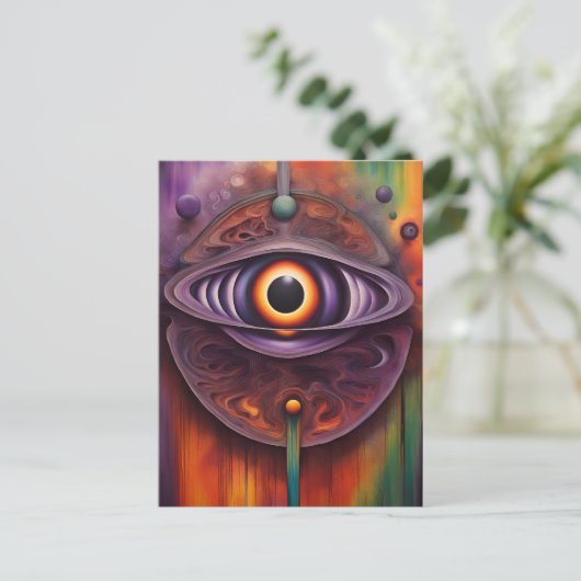 Carte Postale Oeil Abstrait coloré (Debout devant)