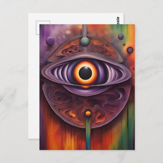 Carte Postale Oeil Abstrait coloré (Devant / Derrière)