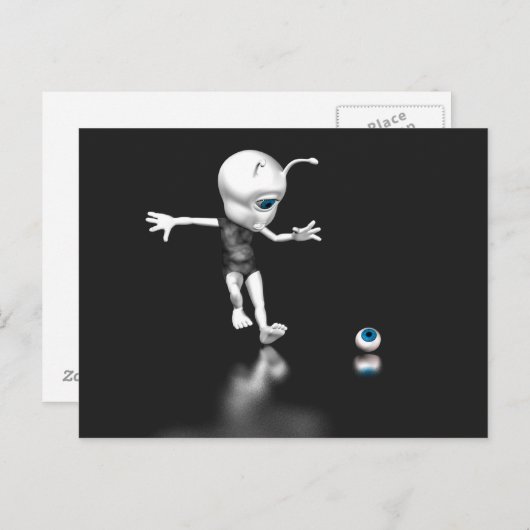 Carte Postale Oeil bleu perdu (Devant / Derrière)