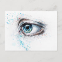 Œil bleu pleurant (tristesse, sympathie et dépress