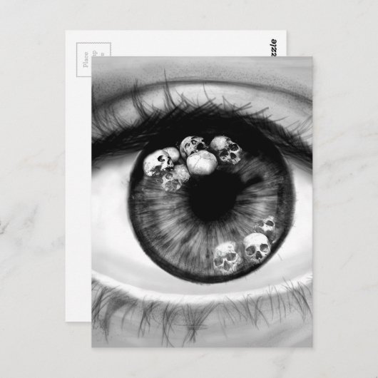Carte Postale Oeil crâne (Devant / Derrière)