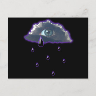 Carte Postale oeil dans le ciel avec larmes de pluie
